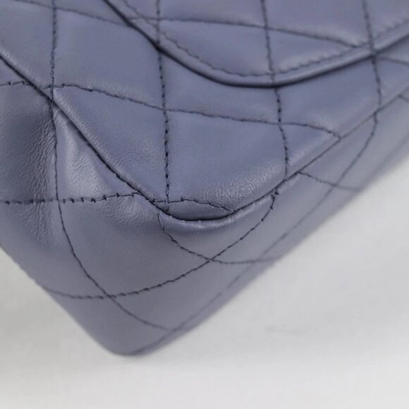 CHANEL Matelasse Chain Shoulder Bag Lamb Skin Purple Silver CC Auth 132927V - Picture 4 of 16